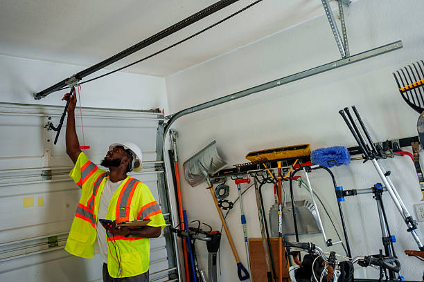 Professional Garage Door technician working in Portland, IN